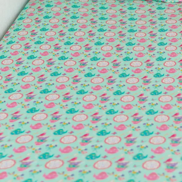 Tea Three Twin Fitted Sheet Plus Pillowcase