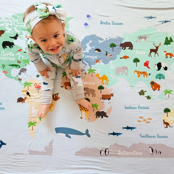 World Map Blanket 