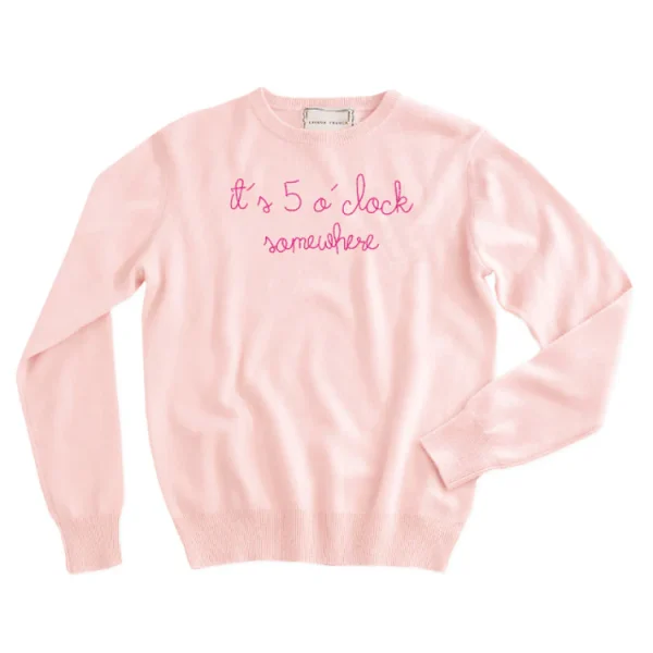 Women's 5 o clock Somewhere Bamboo Crew Neck Sweatshirt Ballet Pink