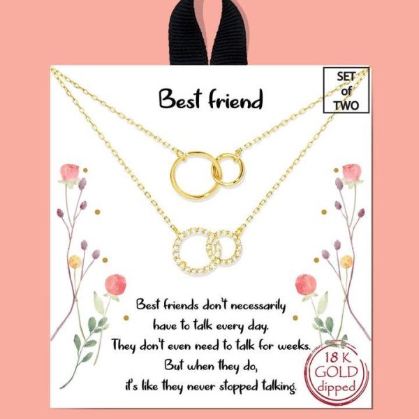 Gold dipped neck set of 2 best friends